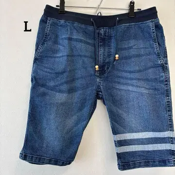 스톤 헤드 데님풍 하프 팬츠 L 사이즈