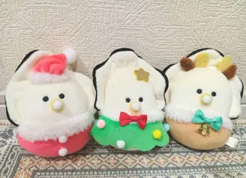 동그란 눈의 생굴 크리스마스 껴안기 인형 전 3종 세트