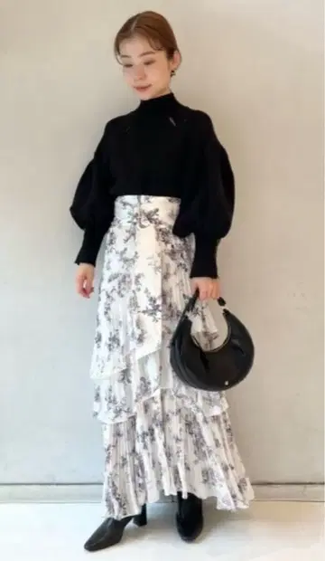 새상품급 SNIDEL 스나이델 플리츠 캉캉 스커트 롱