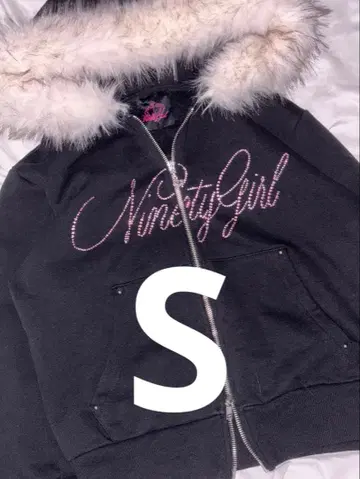 girl Ninety Girl RhinestoneFurZip Hoodie