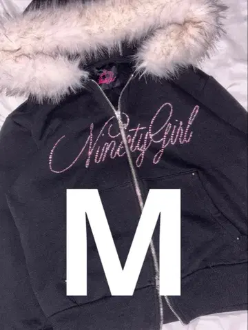 girl Ninety Girl RhinestoneFurZip Hoodie