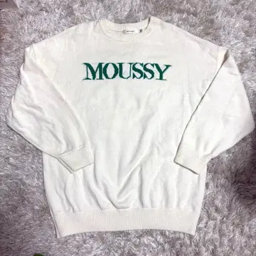 MOUSSY 마우지 로고 니트 화이트