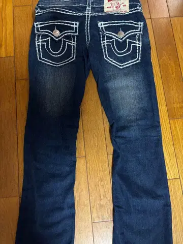 트루 릴리젼 스트레이트 청바지 다크 블루