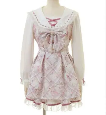 리즈리사 Sewing Bear 패턴 셋업 화이트 양산형