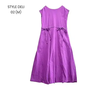 [ STYLE DELI ] 원피스 퍼플 프렌치 슬리브 M 1236