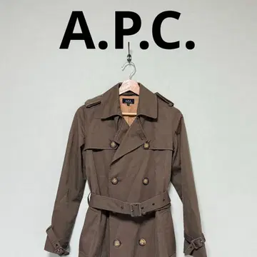A.P.C. 트렌치코트 카키 벨트 포함 36 사이즈 슬림핏 면