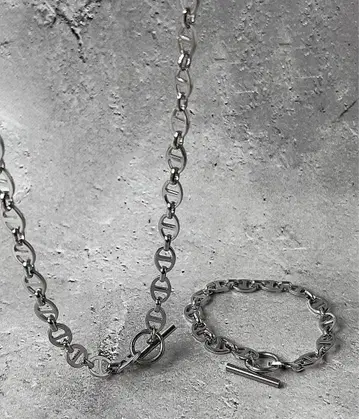SBG 실버 링크 체인 목걸이 & 팔찌 세트