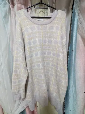 OLIVE des OLIVE 체크 무늬 긴팔 니트