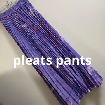 import 플리츠 팬츠 마블 패턴 퍼플 x 핑크 새상품