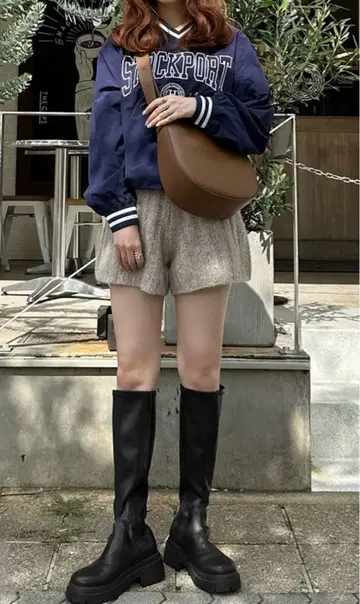 블랙 롱 부츠 통굽