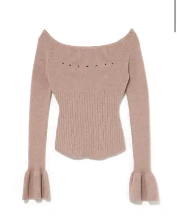 andmary Flora knit tops pink beige