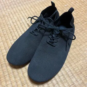 무인양품 MUJI 블랙 레이스업 니트 스니커즈