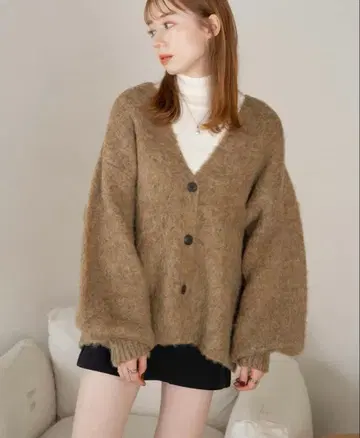 W 자카드 니트 가디건