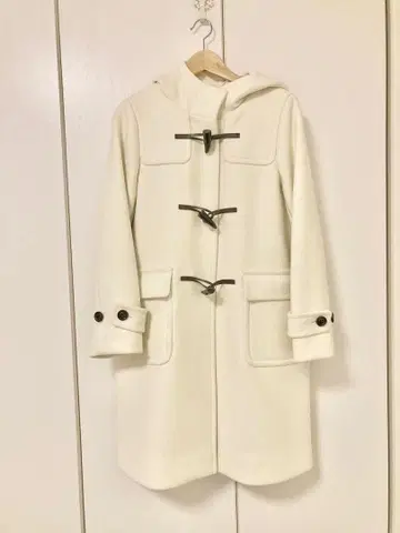 새상품급 GREEN LABEL 더플 코트 아이보리 롱 기장 미들 기장