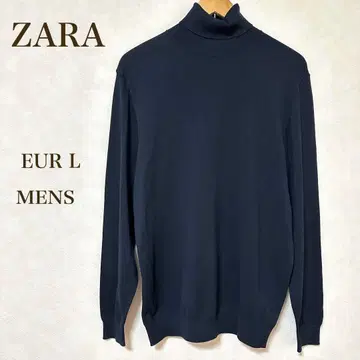 [ ZARA ] 니트 스웨터 터틀넥 블랙 블루 캐주얼 남성용