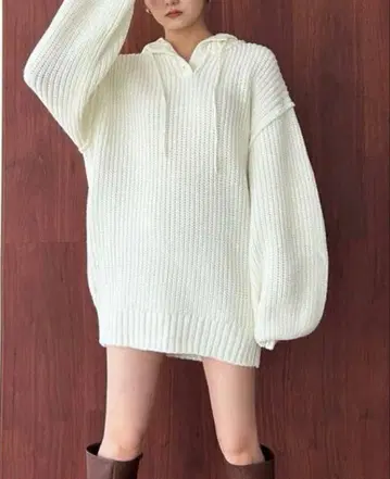 EMODA 레이어 후디 오버 니트