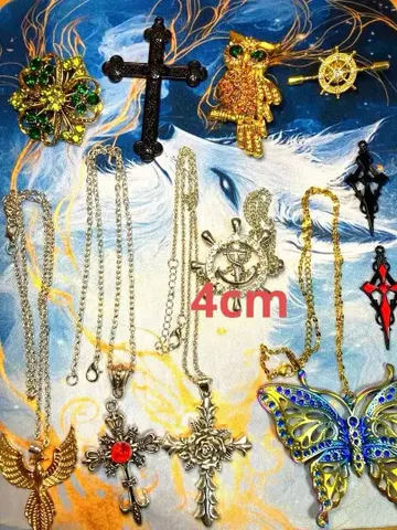 목걸이 브로치 키링 나비 십자가 큐빅 크리스탈