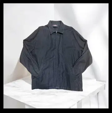 VINTAGE BEAR USA풍 린넨 코튼 스윙탑 블랙 블루종