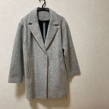 그레이 롱 코트 울 느낌