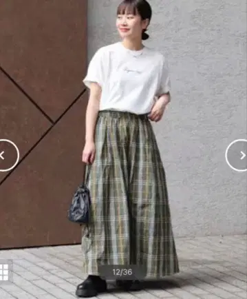 JOURNAL STANDARD 워셔블 체크 타프타 이지 스커트