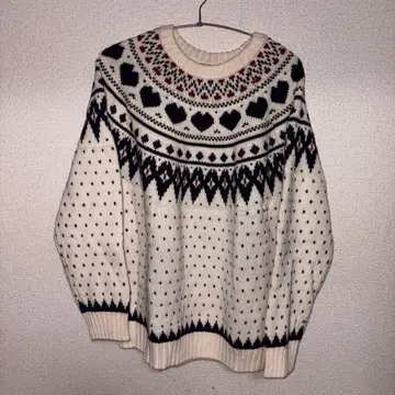 FREAK'S STORE 하트 무늬 긴팔 스웨터