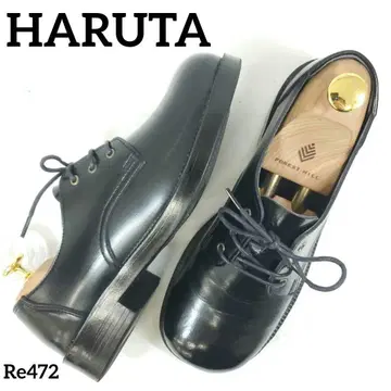 하루타 오데코 로퍼 가죽 레이스업 블랙 24cm 일본제