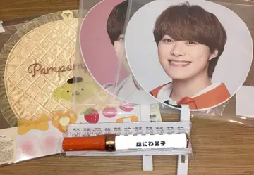 나니와단시 오하시 카즈야 부채 2장 킨블레 폼폼푸딩 부채 케이스