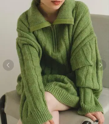 KASTANE 하프 ZIP 멜란지 BIG 니트