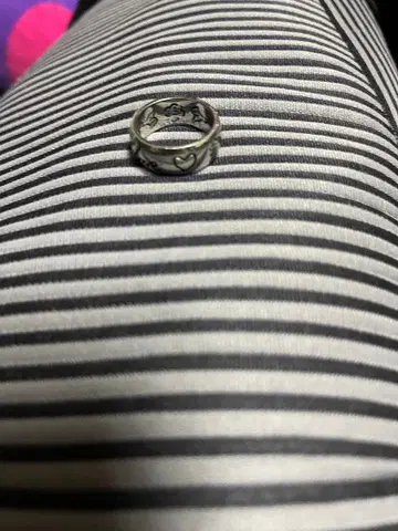 하트 조각 실버 반지