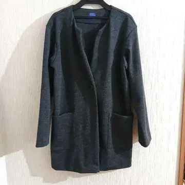 [ 휴먼 우먼 ] 노카라 미들 기장 코트 M