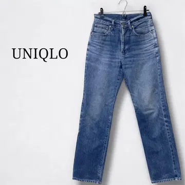 UNIQLO 유니클로 스트레이트 데님 팬츠 청바지 청바지 파랑 블루