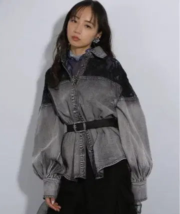 하레 레이스 도킹 데님 셔츠 HARE