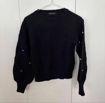 새상품급 퀸즈 코트 니트 블랙 펄 여성용 M