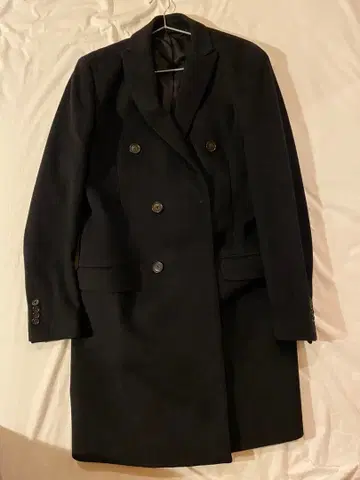 더블 브레스트 체스터 코트 블랙