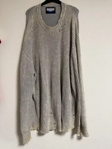 MAISON SPECIAL 오버 사이즈 데미지 니트