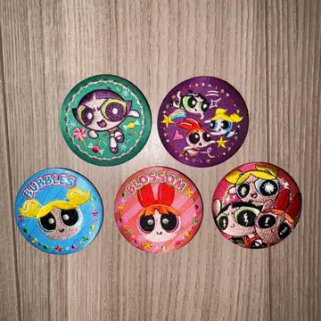 파워퍼프걸 자수 캔뱃지 비스킷