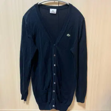 LACOSTE 블랙 V넥 가디건 사이즈 40