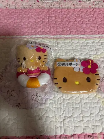 헬로키티 봉제 인형 마스코트 얼굴 모양 파우치