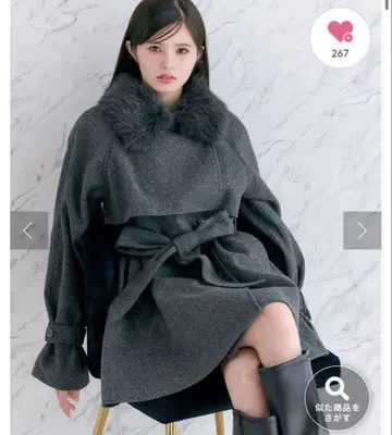 OLIVE des OLIVE 퍼 트렌치코트