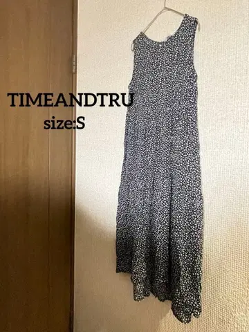 TIMEANDTRU [ S ] 슬리브리스 꽃무늬 롱 원피스 원피스