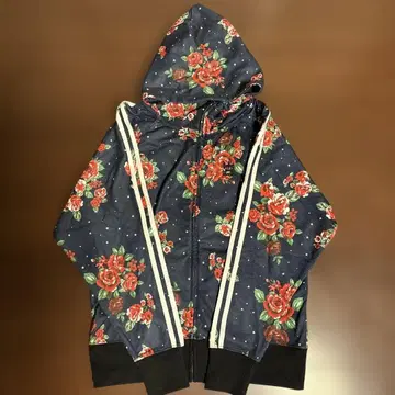 레어 로데오 크라운 장미 무늬 후드 부착 점퍼