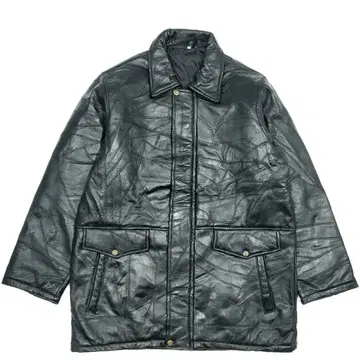 새상품급 패치워크 대영 트레이딩 L 가죽 스텐카라 코트 블랙 SJ1366