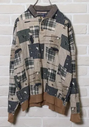 미국 빈티지 카라 부착 맨투맨 L