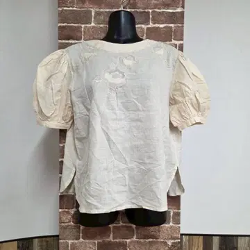 칼벤 carven 블라우스 크림 여성용 꽃무늬 퍼프 슬리브 M