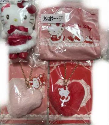 헬로키티 복권 백참 파우치 마스코트 4종 세트