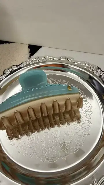 ALEXANDRE DE PARIS 헤어 클립 파랑 베이지