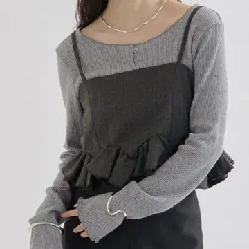 mystic 웨이브 프릴 뷔스티에