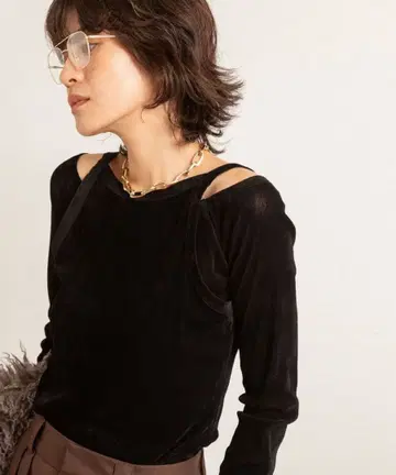 [ MAQWEL ] 워셔블 벨로아 레이어드 상의