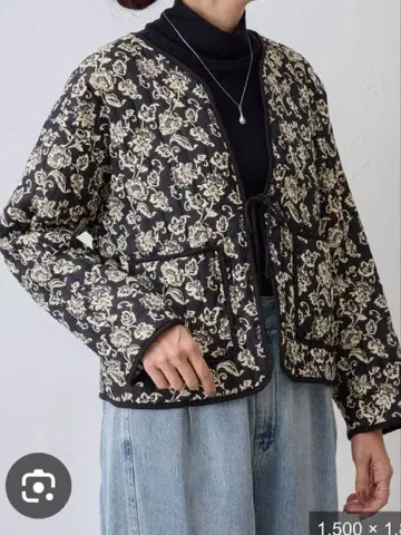 비어즐리 beardsley 리버서블 꽃무늬 퀼팅 자켓