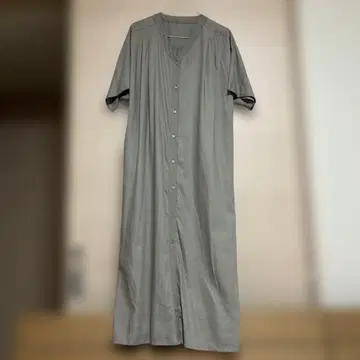 그레이 베이지 브이넥 반팔 셔츠 원피스 렙심 프리 사이즈